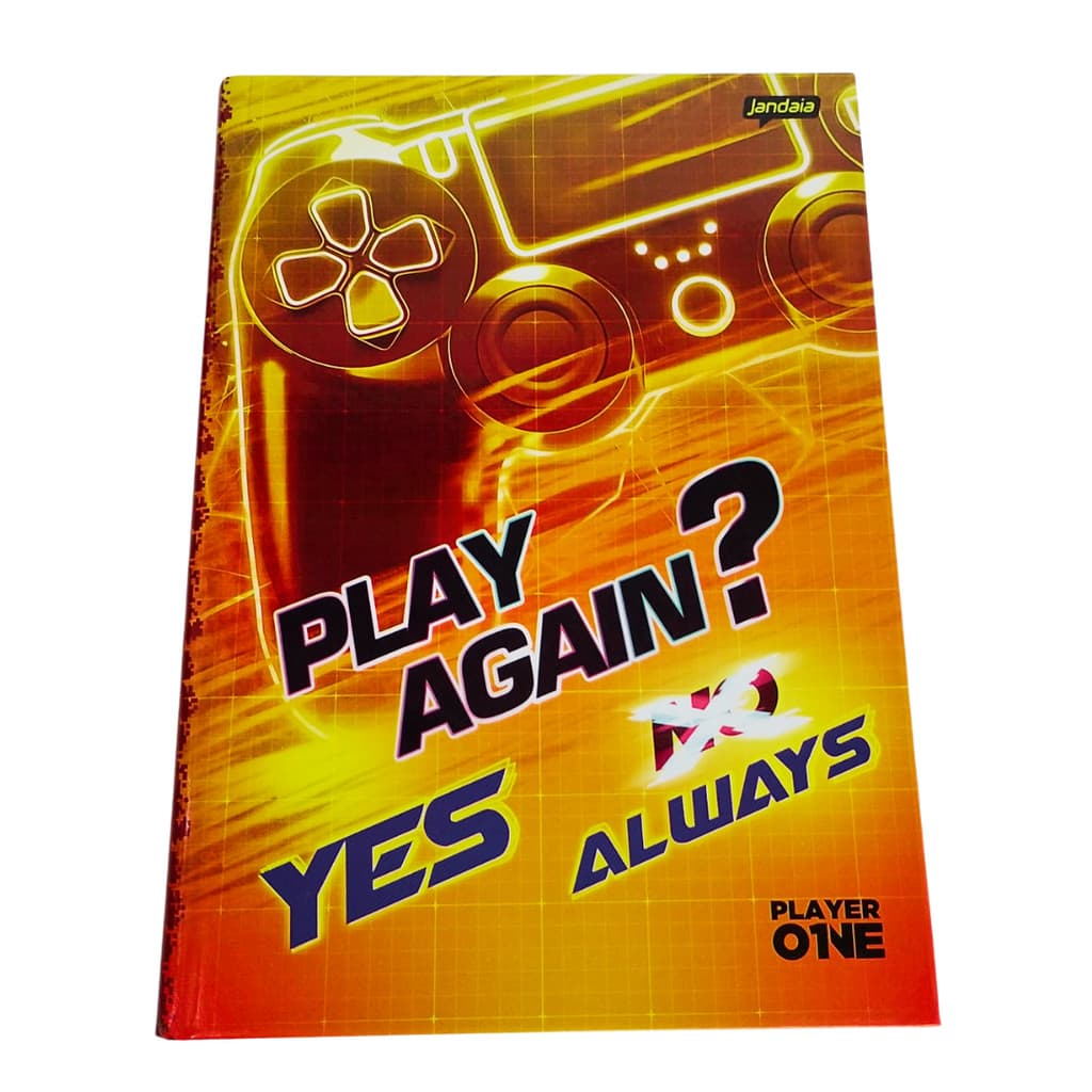 Caderno 1/4 Player One Pequeno Brochura Capa Dura 80 Folhas