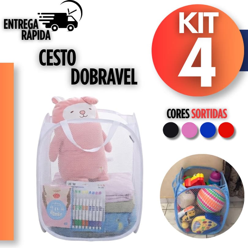 Cesto DOBRAVEL Cesto Dobrável Organizador Bebê 36X58CM Brinquedos Brinquedo Roupa Cesto Infantil E Adulto