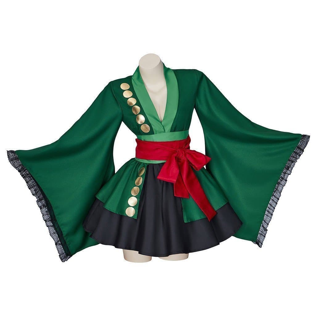 Fantasia de Cosplay do Zoro de One Piece, Kimono de Mudança de Gênero do Zoro, Saia do Zoro Dois Anos Depois, Chapéu do
