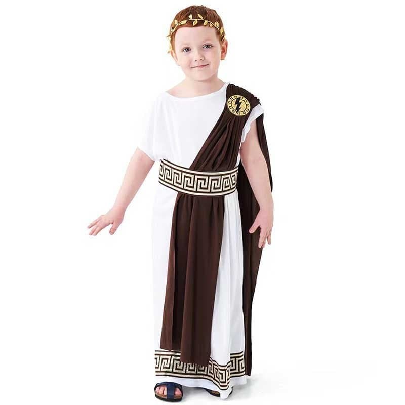 Antigo Roma Imperador Robe César Rei Roupa Para Crianças Meninos Cosplay Traje Do Senato Romano Toga Túnica Drape Crianç