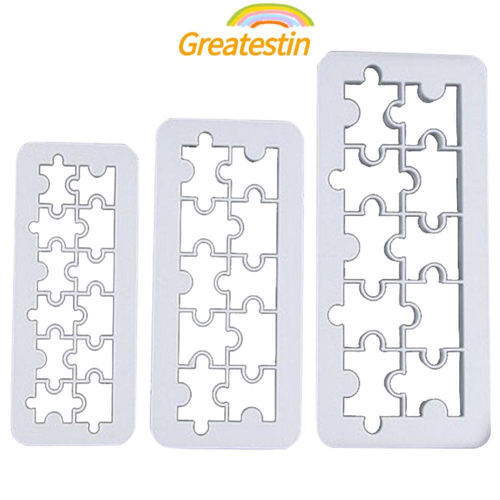 GREATESTIN 3 Pcs Molde Cortador De Fondant , Tira De Gravação De Quebra-Cabeça Com Design De Moldura PP , De Biscoito An