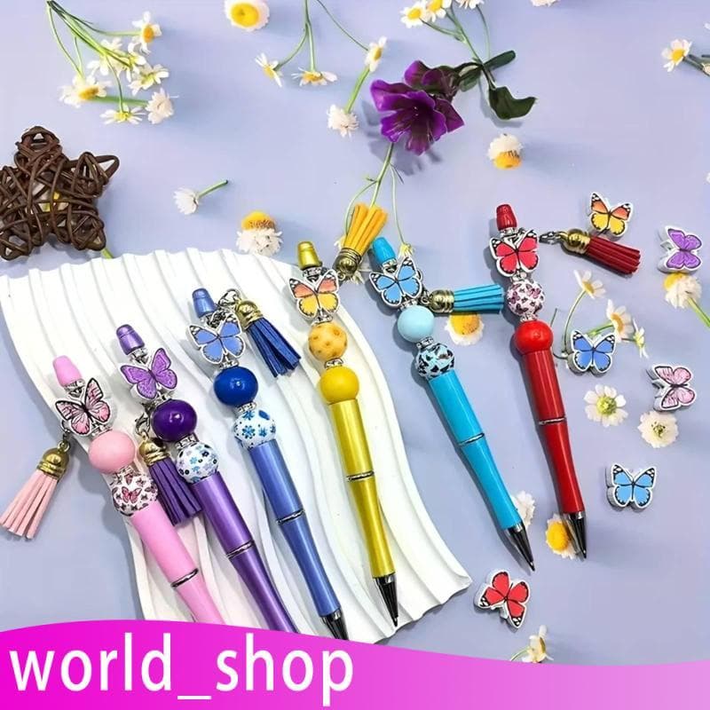 [World_shop] Conjunto De Canetas Florais Com 54 Peças , Contas Coloridas , Kit De Caneta DIY Para Artesãos , Adolescente