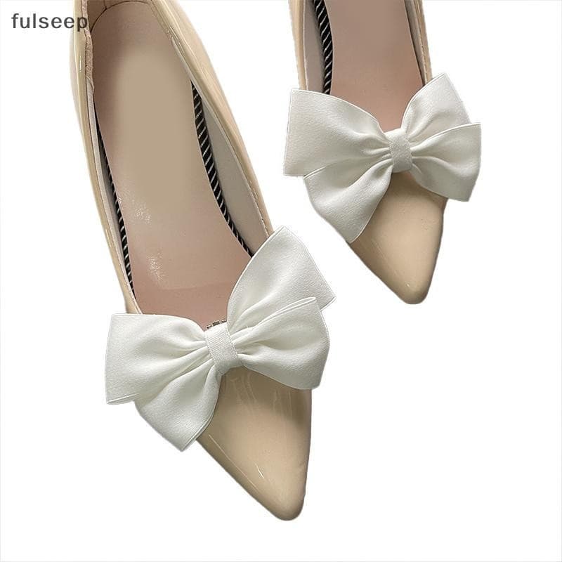 [fulseep] 1 Par De Acessórios Para Sapatos Com Laço E Flor , Casamento , Noiva , Fivela De Sapato , Clipes De Decoração
