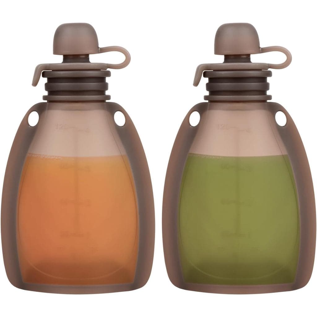 Potes de Silicone Reutilizáveis para Alimentos - Pacote com 2 Potes Flexíveis, Potes de Silicone de Grau Alimentício par