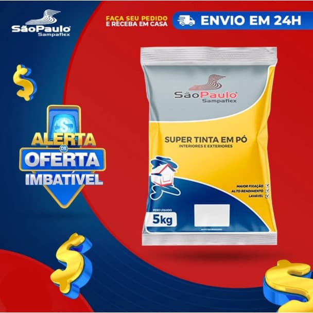 Tinta em Pó Para Parede 5 Kg Sampaflex Escolha sua cor