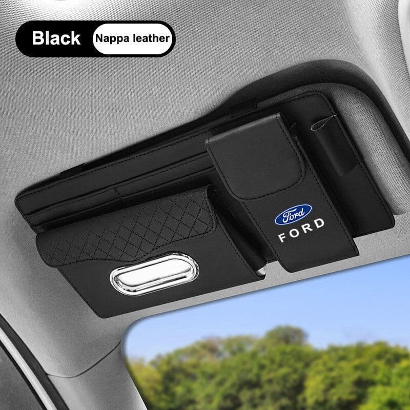 Caixa de armazenamento multifuncional para viseira solar de carro, bolsa suspensa para lenços de papel, organizador de ó