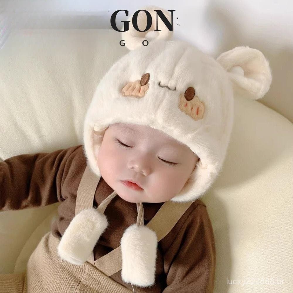 SHIGONG Chapéus De Urso Para Bebês , Quentes Recém-Nascidos Ao Ar Livre , Proteção Os Ouvidos , Gorro De Inverno Meninos
