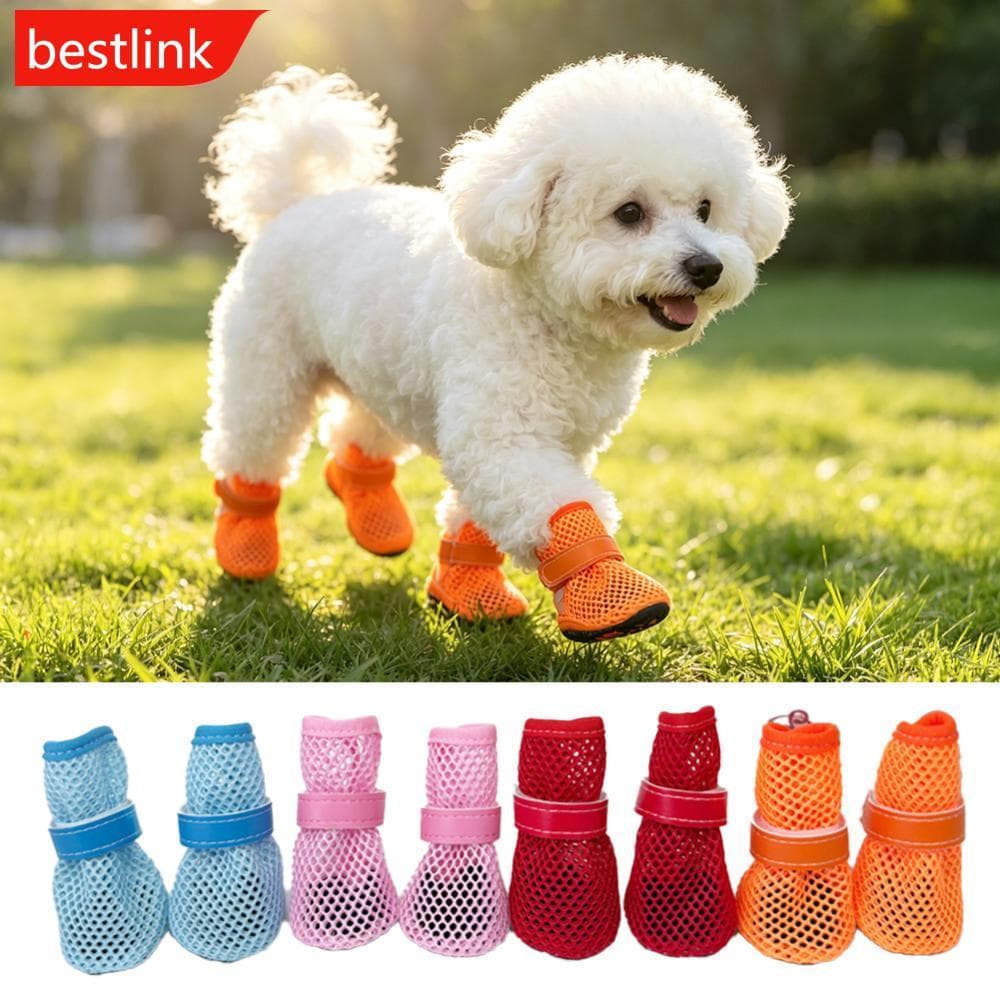 BESTLINK Sapatos De Malha Respirável Para Cães Pequenos Sola Macia Antiderrapante Botas Animais De Estimação Primavera V