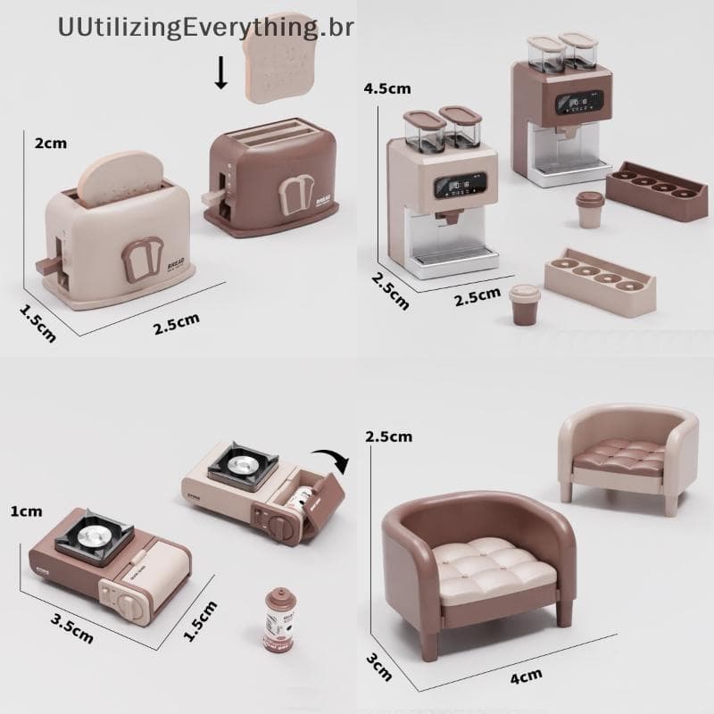 UUTIL 1 : 12 Forno De Micro-Ondas Para Casa De Bonecas , Panela De Arroz E Brinquedo Em Miniatura Caldeira De Ovos