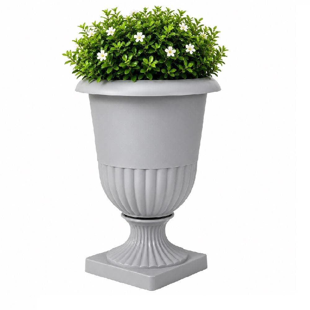 VASO DECORATIVO TACA GREGO GRANDE 4L CINZA ESTILO ROMANA CACHEPO PARA FLORES PLANTAS CASA JARDIM VARANDA E SALA LUXO