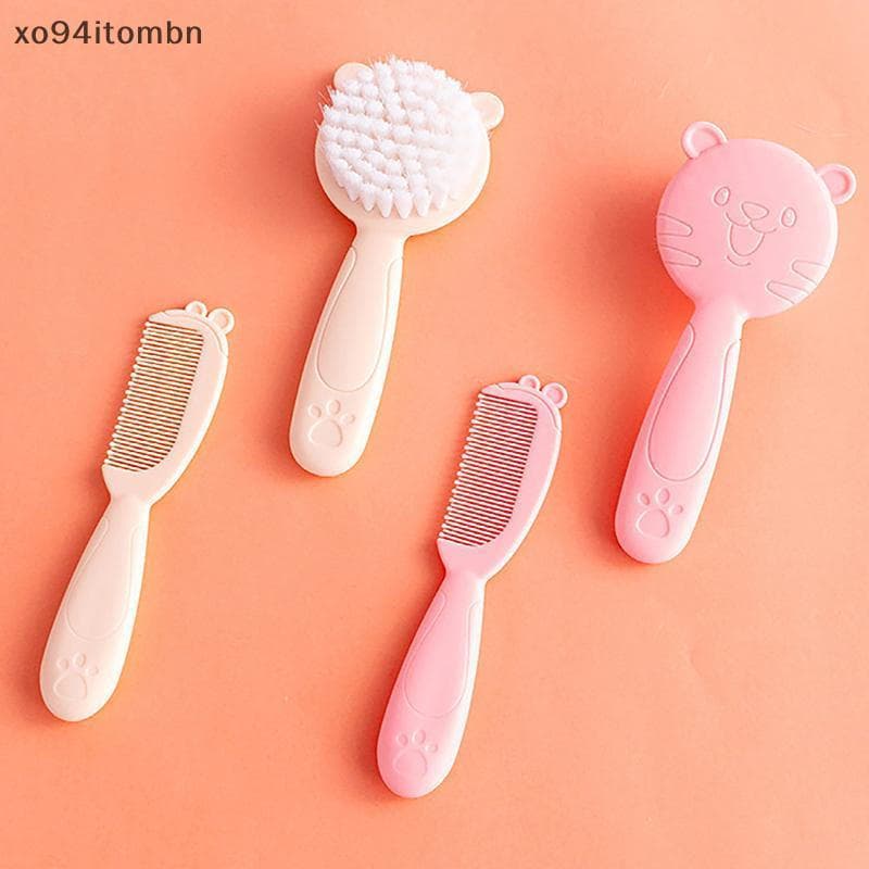 itens 2 Pçs Escova De Cabelo Do Bebê Pente Portátil Recém-Nascidos Crianças Náilon Macio Cabeça Massageador Conjunto Cri