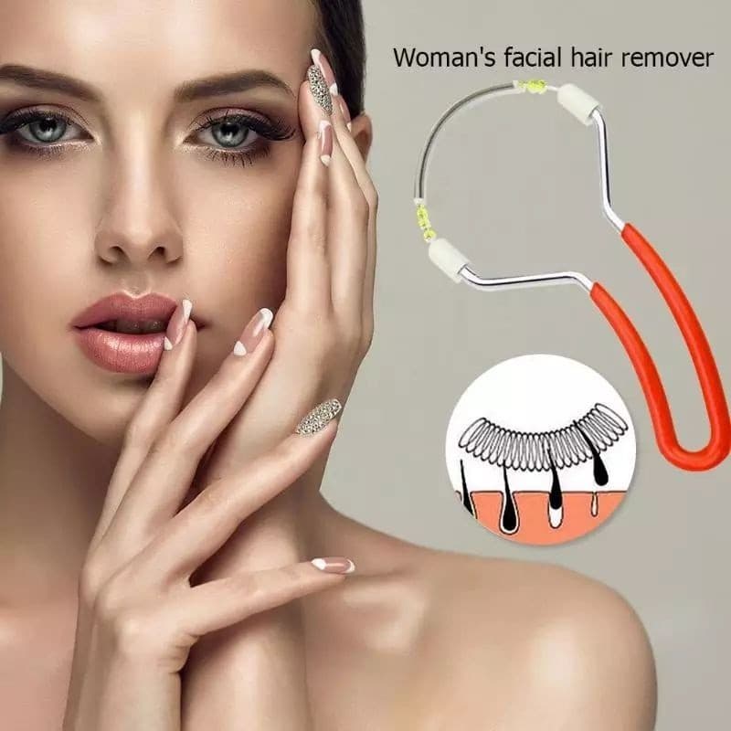 Removedor De Pêlos Faciais-Rolo De Mola Portátil-Depilador Facial-Ferramenta Indolor De Remoção Para Queixo , Bochecha ,