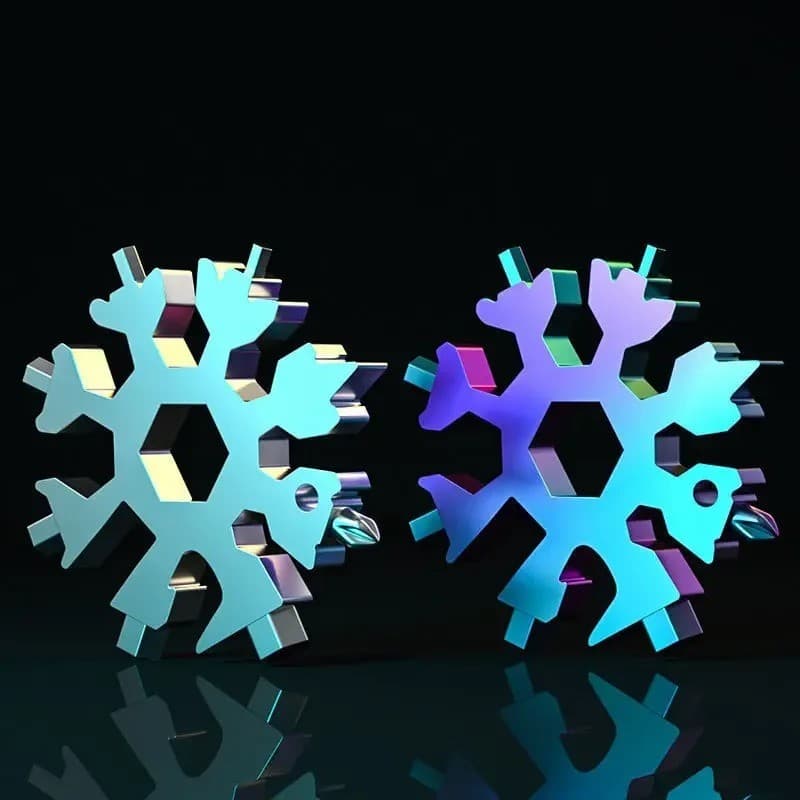 Chave Universal Multifuncional De Aço Inoxidável 18 Em 1-Mini Ferramenta De Floco De Neve Portátil Leve Hexagonal E Octo