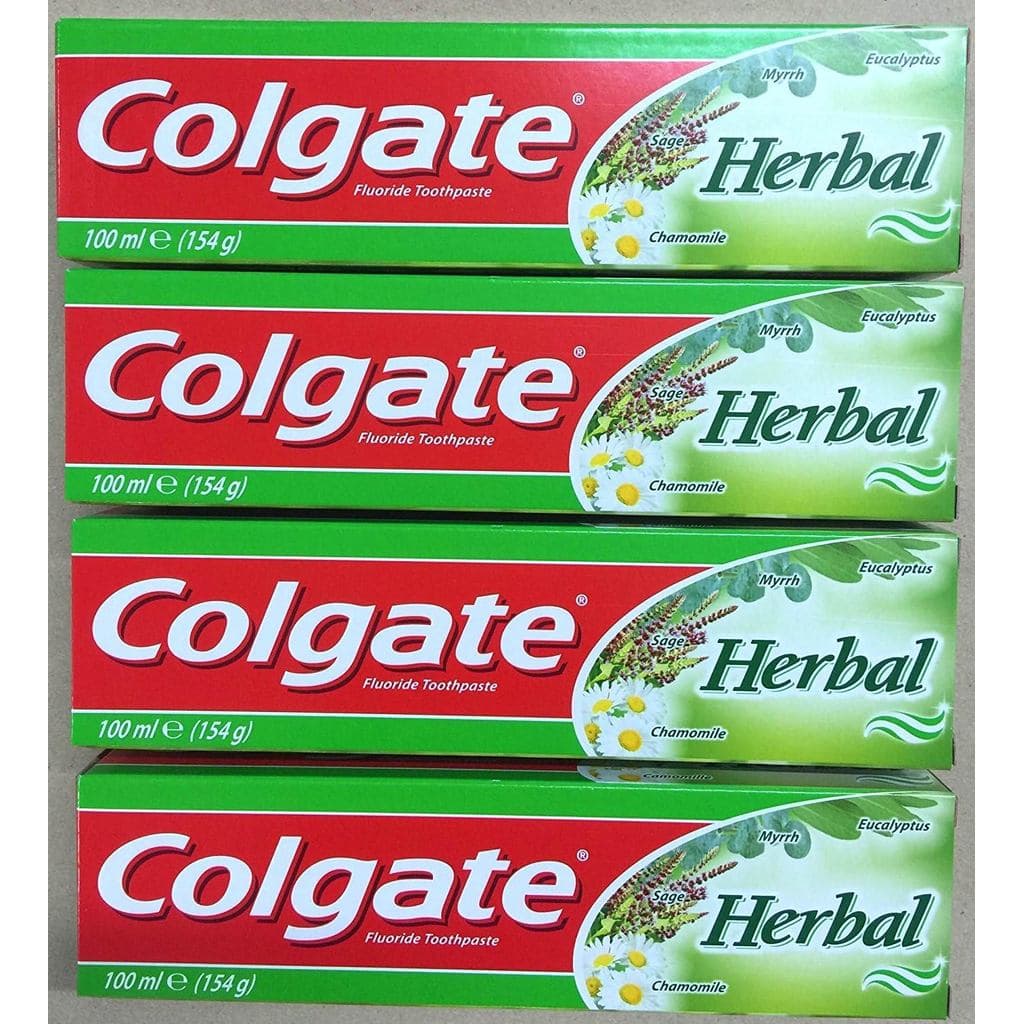 Pasta de Dente Herbal Colgate - Multipack com 4 Unidades de Pasta de Dente com Eucalipto, Mirra, Camomila e Sálvia - Pas