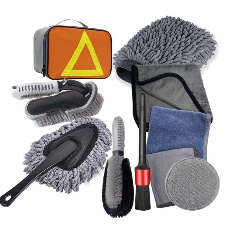 Conjunto de 10 Escovas para Detalhamento de Carros, Kit de Limpeza Combinado para Lavagem de Carros, Escova de Detalhame