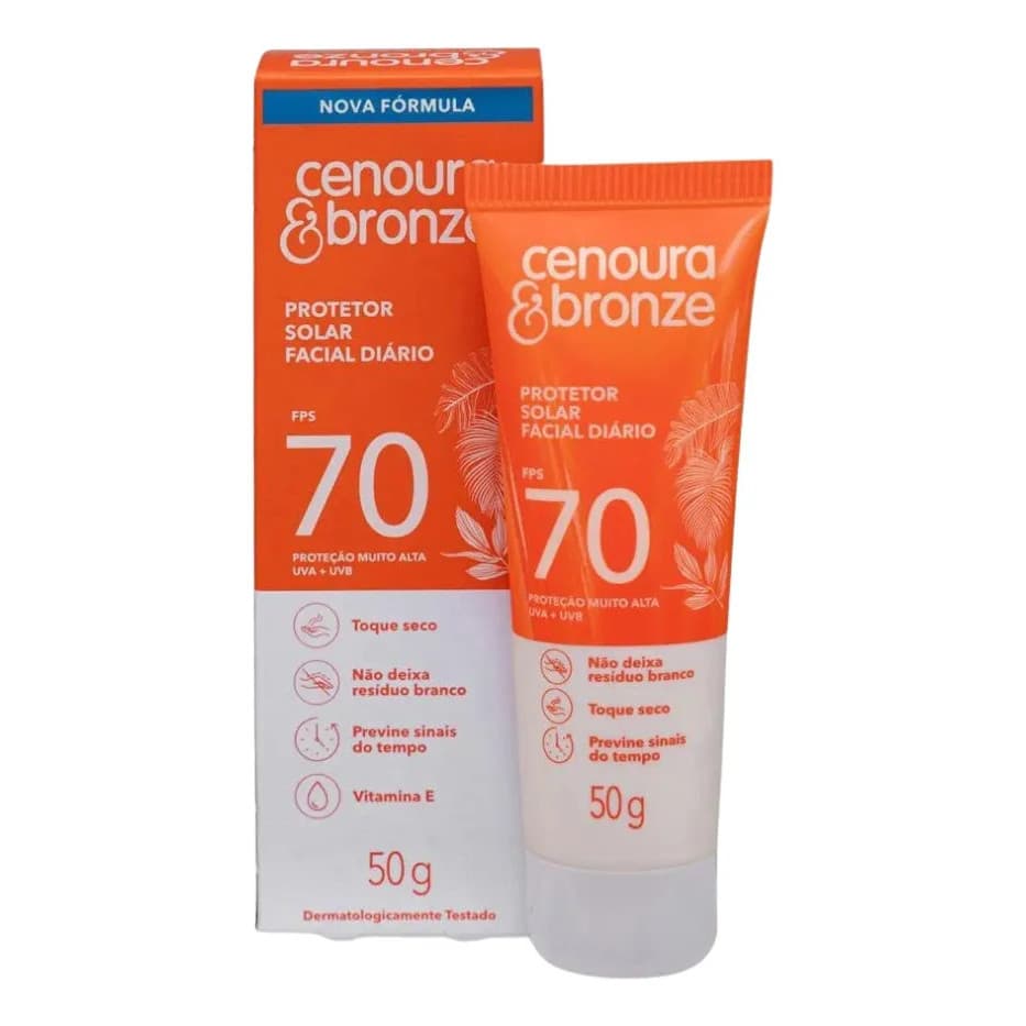 Protetor Solar Facial Cenoura & Bronze Fps70 50g
