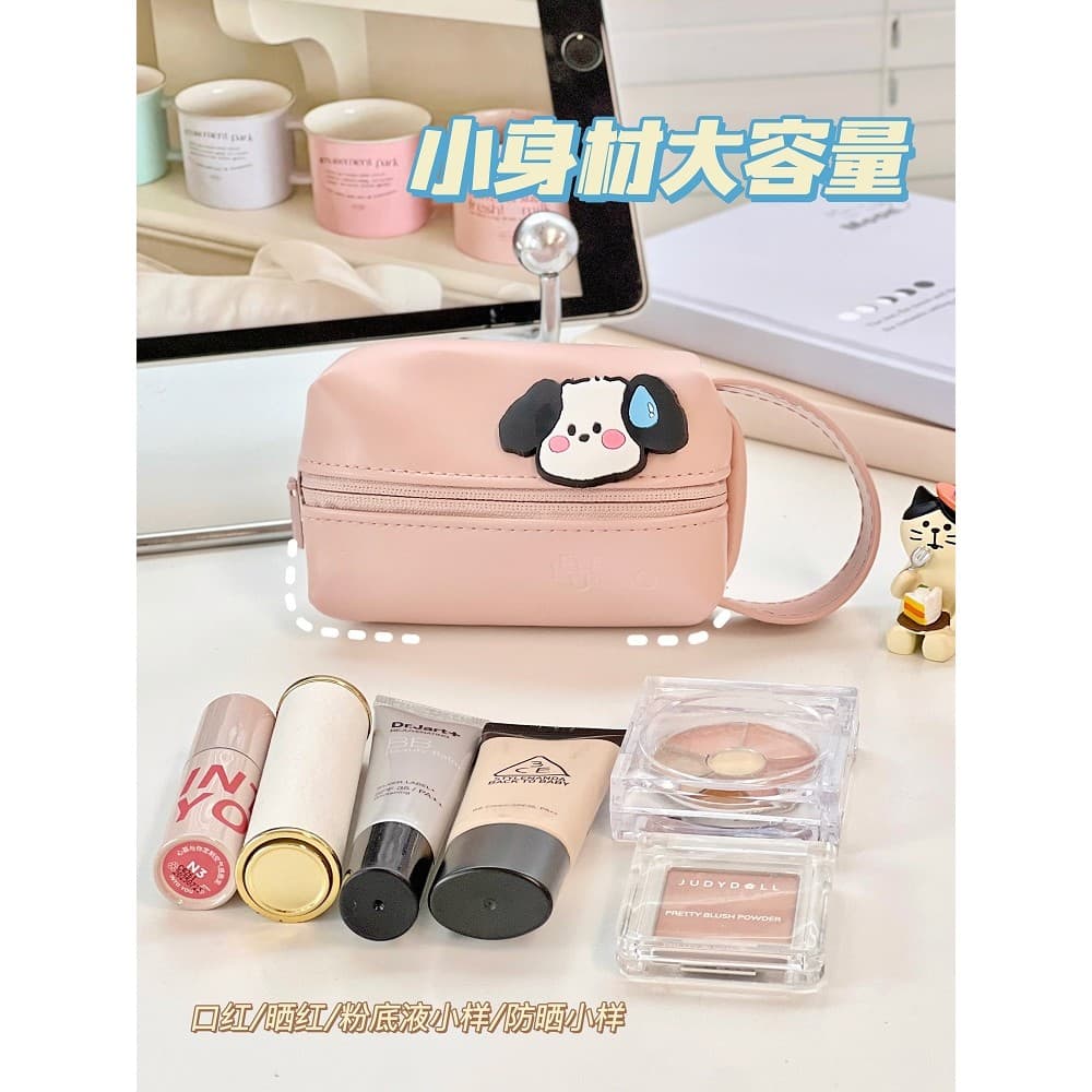 Bonito portátil portátil batom saco de viagem Mini pó batom maquiagem bolsa mudança chave pequeno saco feminino
