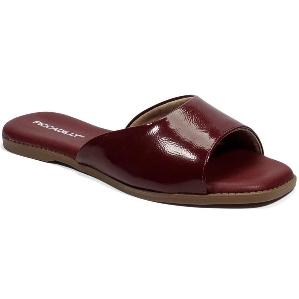 Chinelo Rasteira Piccadilly Burgundy Feminino 507032-1
