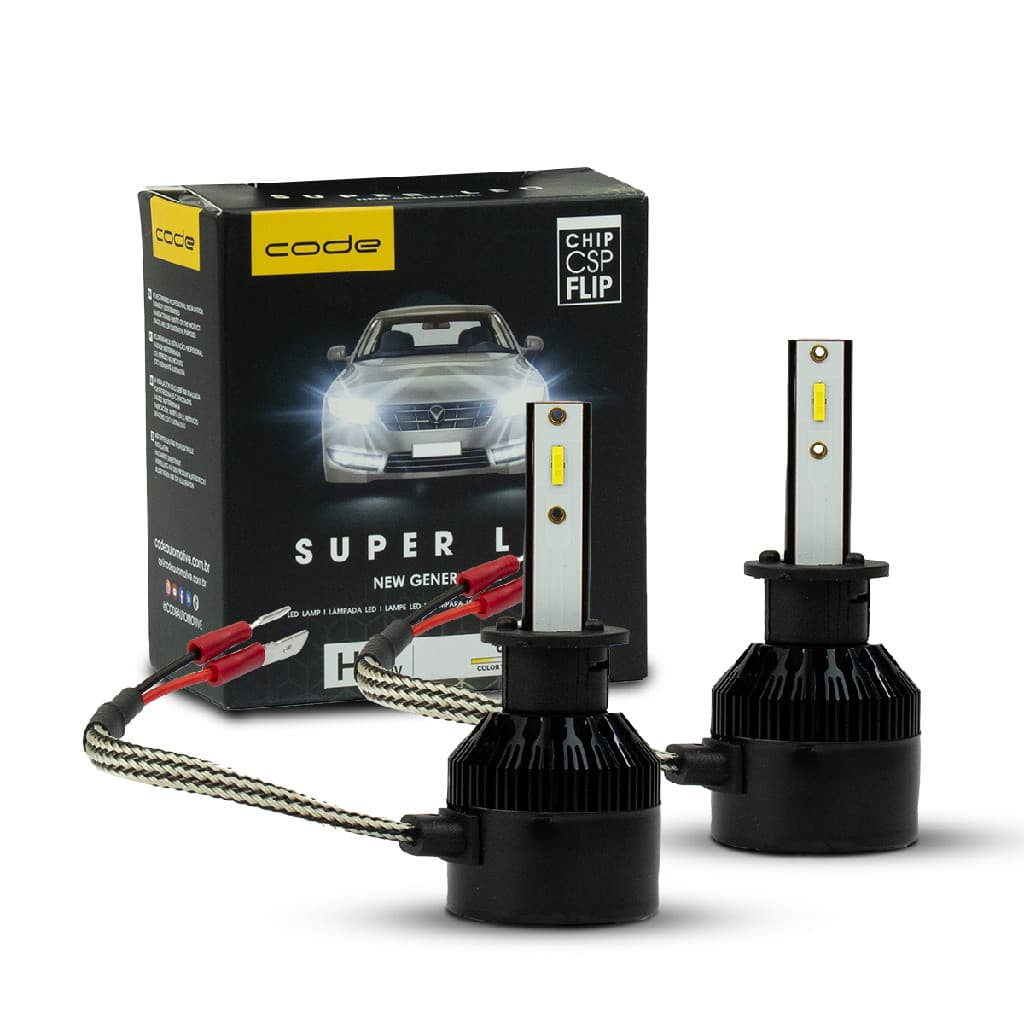Par Lampada Automotiva Super Led Csp Flip H1 24w 6000k Code