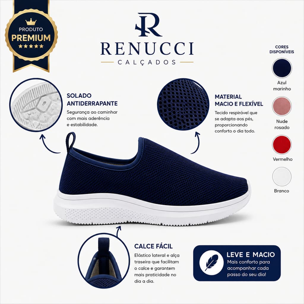 Tênis Meia Feminino Casual Confortável Leve Flexível Antiderrapante Slip On Dia a Dia