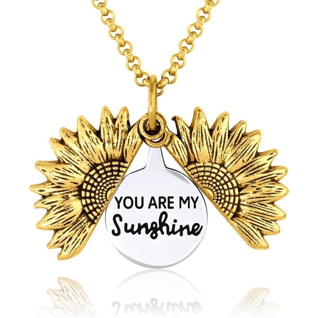 Colar de Girassol "You Are My Sunshine" - Colar com Pingente de Girassol em Aço Inoxidável, adequado para meninas usarem