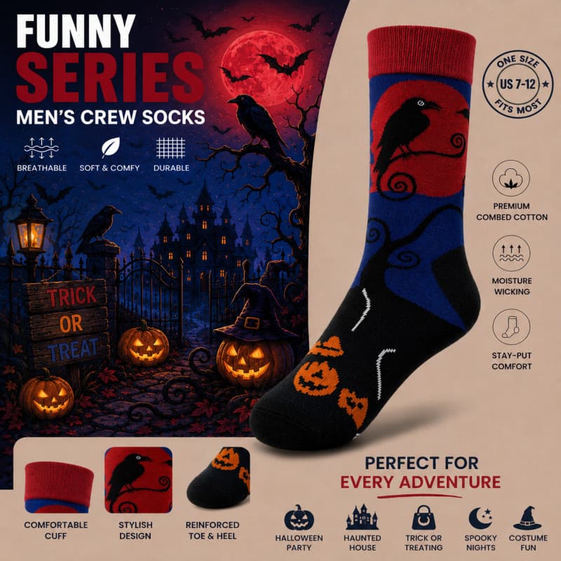 2026 novo estilo meias tema de Halloween fantasma abóbora Mid-Tube meias de algodão moda impressa meias20260815