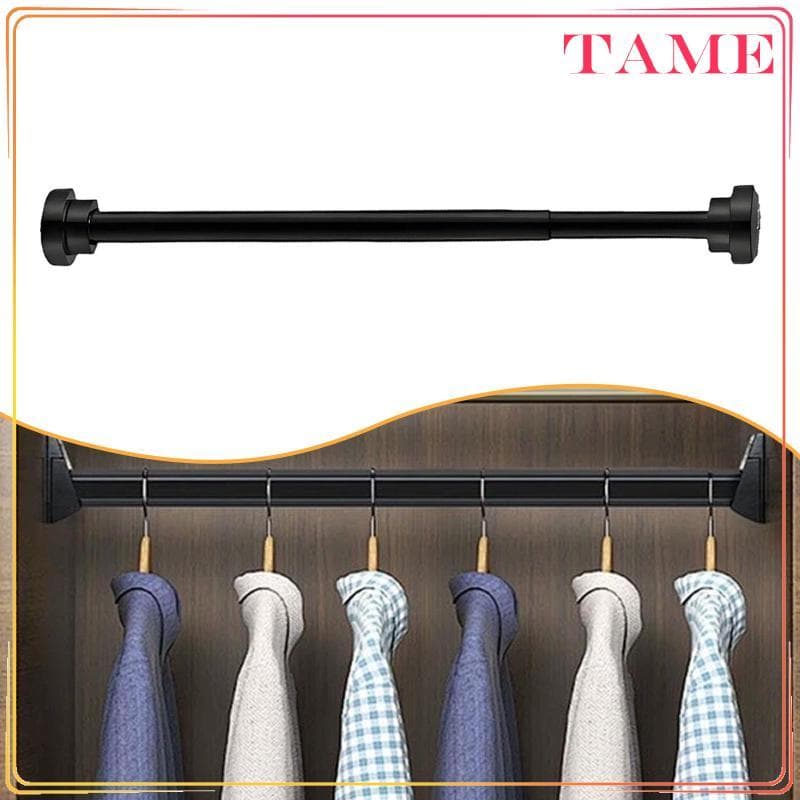 [Tame_sz] Haste De Armário Para Pendurar Roupas Telescópica Extensível De Metal Ajustável Guarda-Roupa , Quarto , Fácil