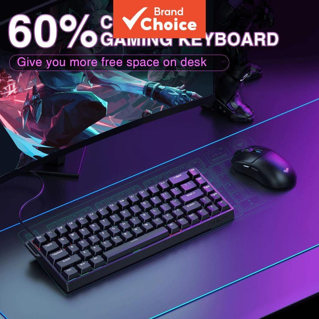Teclado Gamer Magnético Aula WIN60/68HE | Gatilho Rápido 8kHz RT | Teclado Mecânico RGB com Troca a Quente com Fio