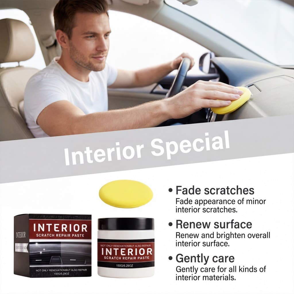 Kit De Reparo De Arranhões De Carro 150g Composto Abrasivo Com Almofada De Esponja Para Restauração De Superfície De Pin