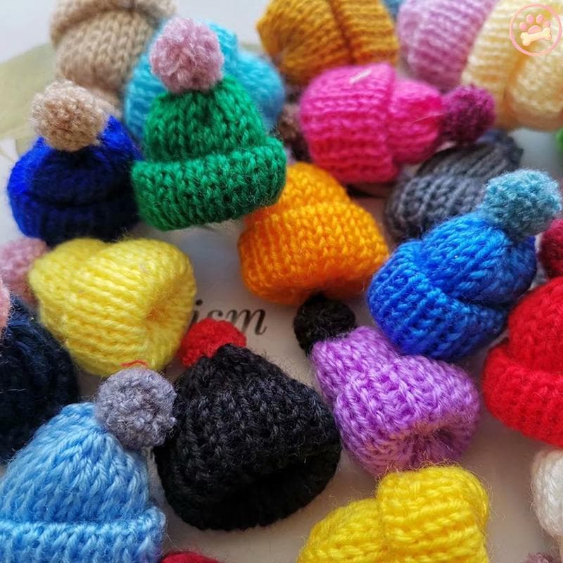 Carro 10 Peças 3.5CM Fio De Lã Mista Mini Chapéu Boné Vestuário Boneca Artesanato Materiais Quentes
