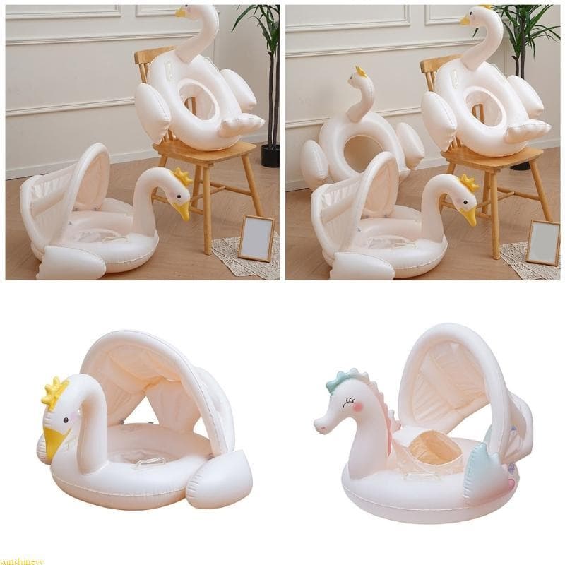 sunshineyy Infantil Bebê Piscina Flutuador Anéis De Natação Infláveis Com Canopies Crianças Inflável Brinquedo Acessório