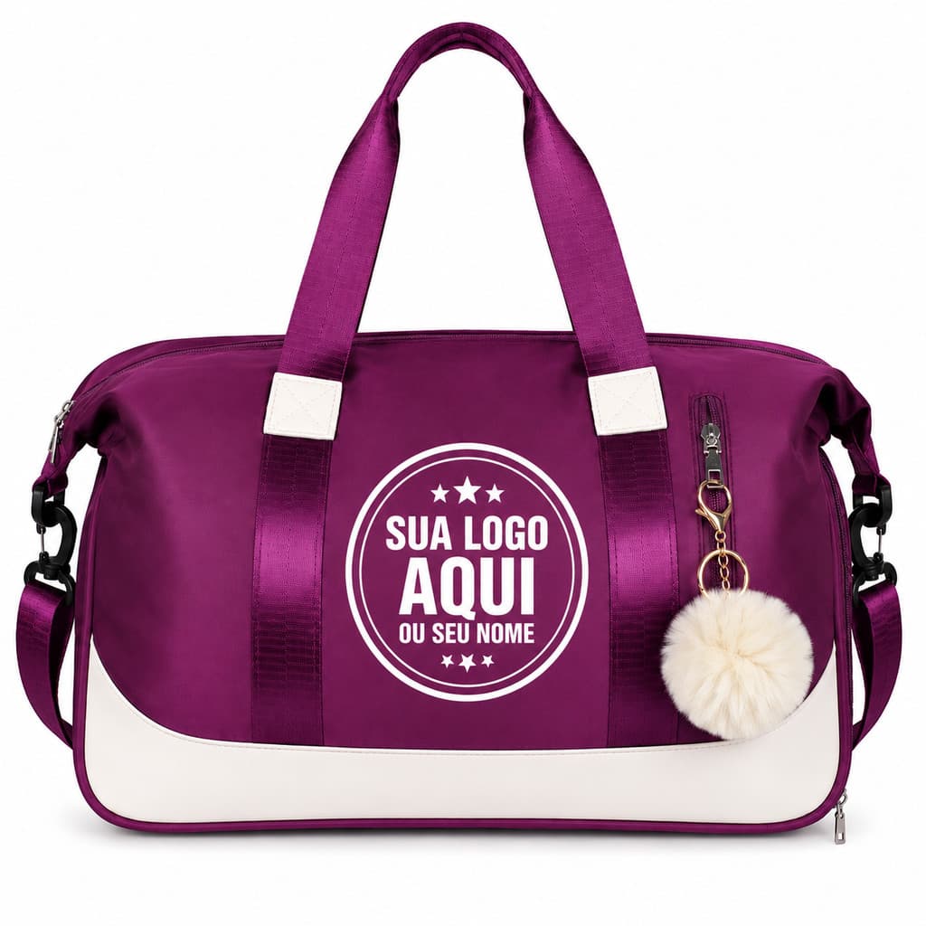 Bolsa Esportiva Feminina Academia Personalizada Impermeável Porta Tênis Separado Alça Transversal Blogueira Unissex Top