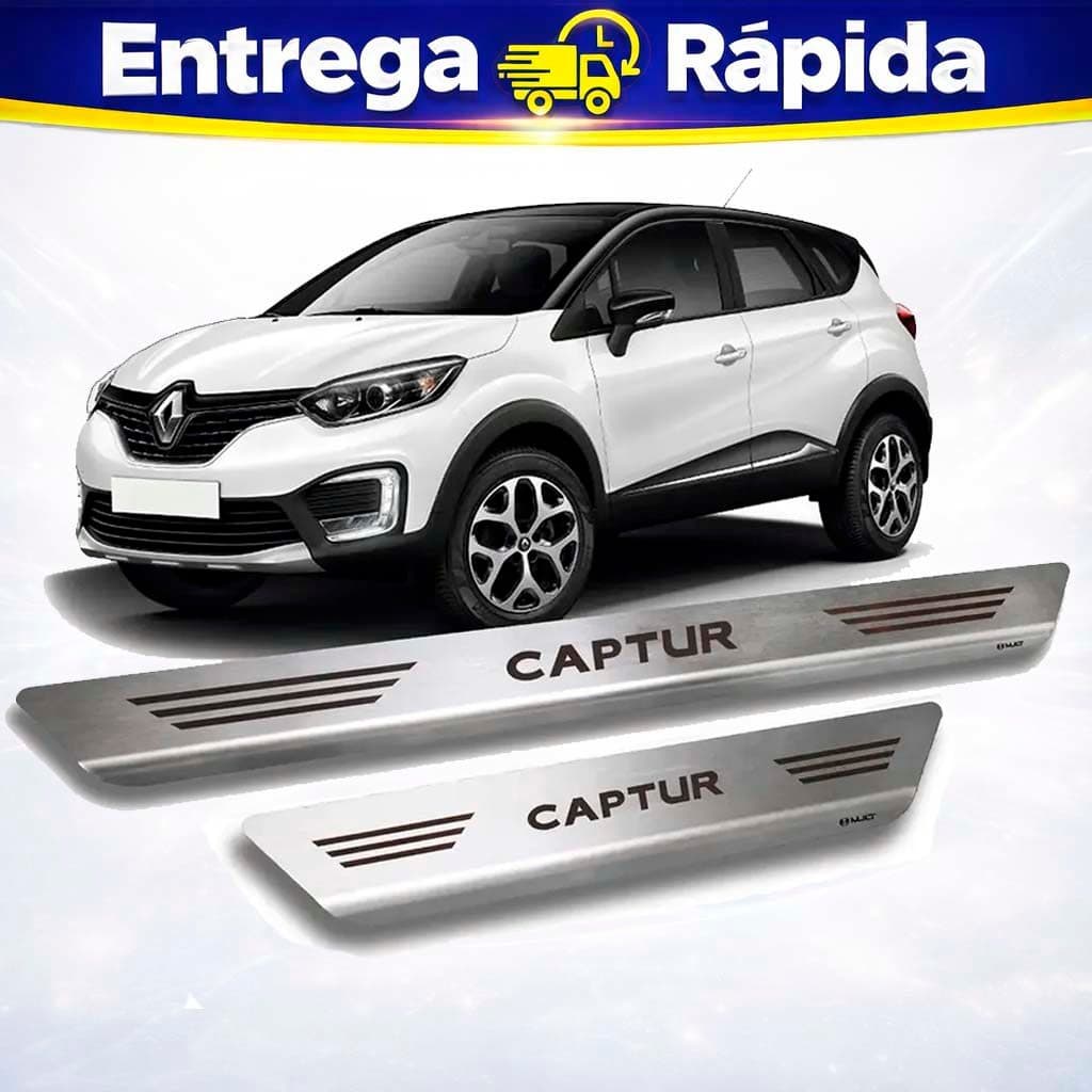 Soleira Aço Inox Captur 2017 a 2024 Escovado Renault