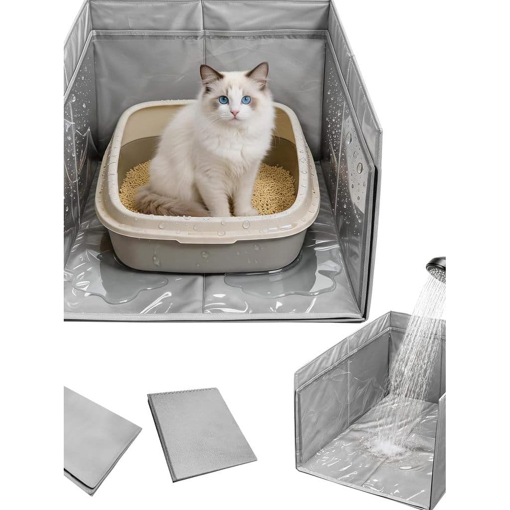 Caixa de areia para gatos, caixa de areia para gatos, cerca anti-gato, respingo, anti-sujeira, à prova d'água, cerca de