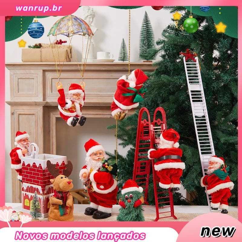 Papai Noel Musical Em Uma Casinha Com Movimento-Natal