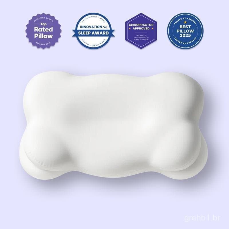 Suave | CloudPillow+Capa de Almofada Refrescante GRÁTIS - Almofada Ergonômica Cervical de Altura Dupla com Recuperação L