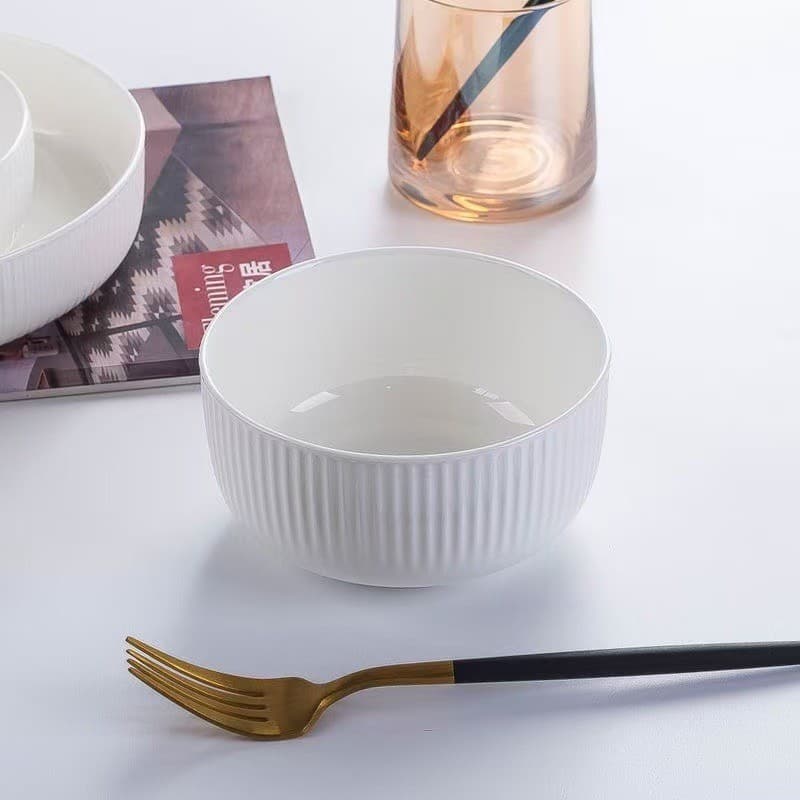 Porcelana condado pedido Krus branco 4.5-Polegada tigela simples branco puro criativo Underglaze cor cerâmica talheres l