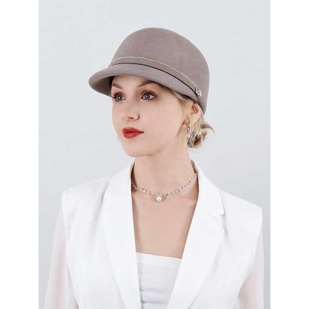 Outono inverno novo estilo chapéu de lã europeu americano chapéu de lã feminino chapéu equestre boné de pico feminino pe