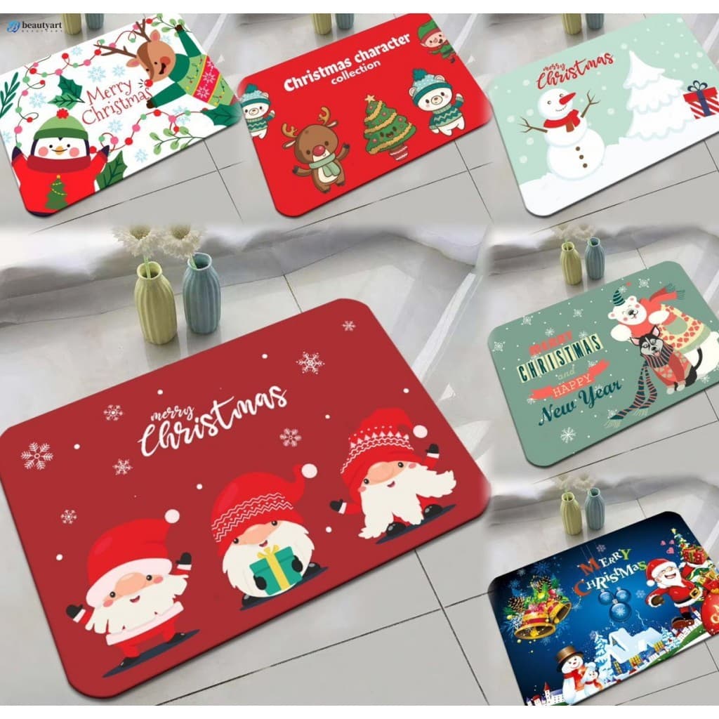 Capacho De Natal 40x60CM-Tapete De Férias Para Decoração De Casa