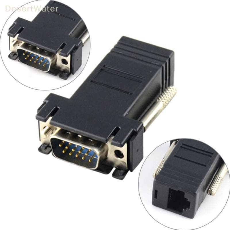 < DesertW > Extensor VGA RGB HDB Macho Para LAN CAT5 CAT6 RJ45 Cabo De Rede Adaptador Fêmea Novo
