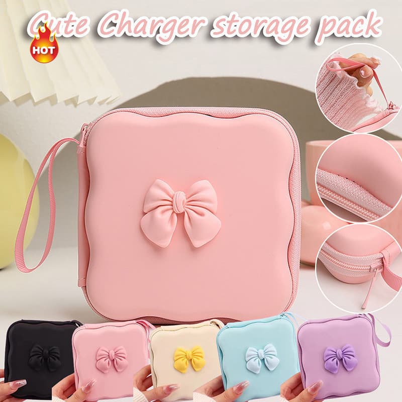 Bolsa de armazenamento de cabos de dados com desenho animado, disco rígido, carregador de celular, carregador, USB 4FTG
