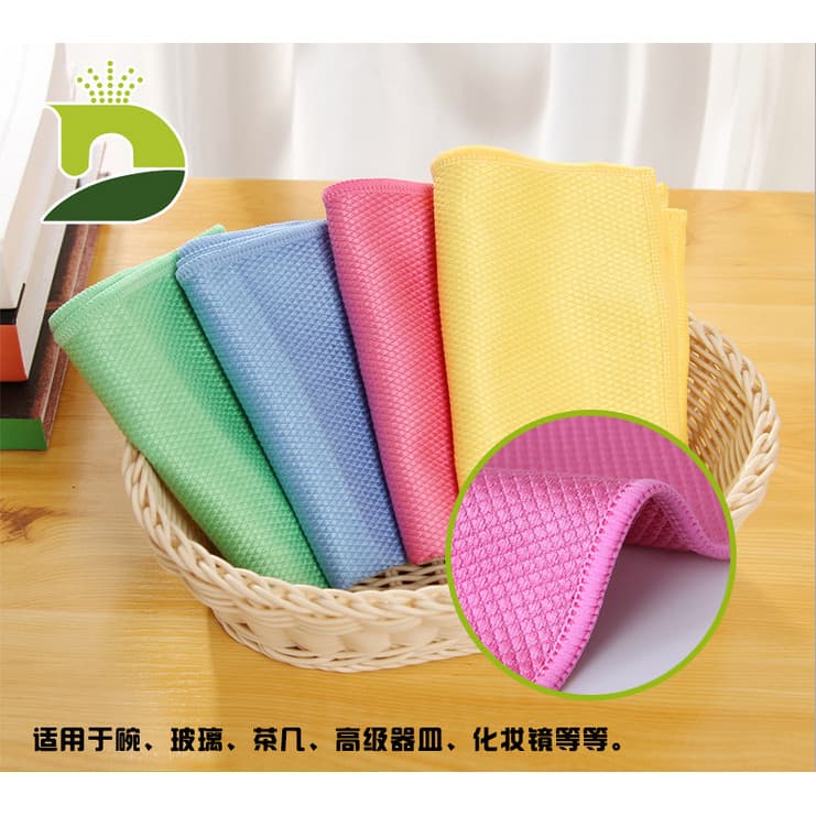 Pano de vidro de microfibra limpar sem marcas forte absorção de água escala de peixe pano de vidro cozinha pano doméstic