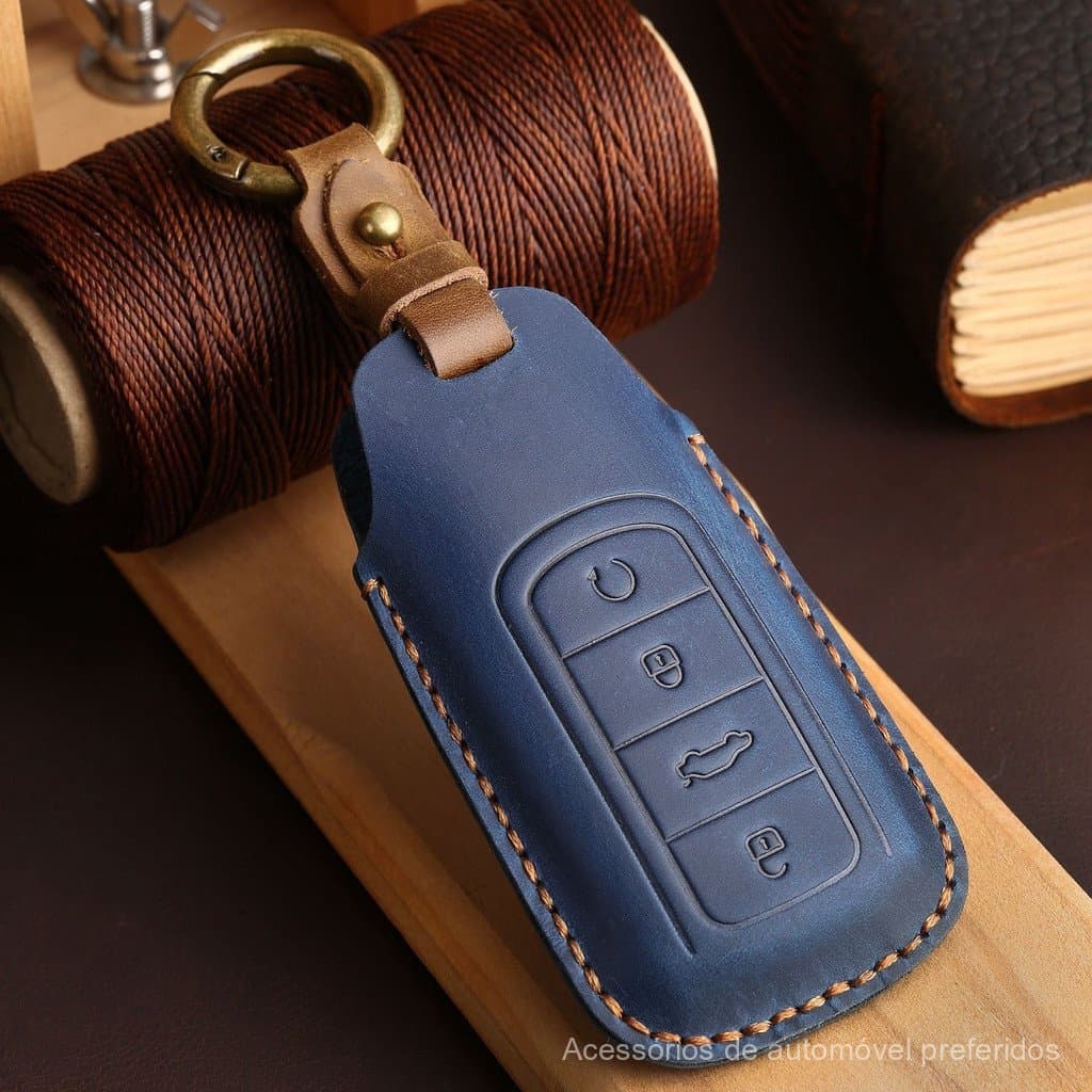 Capa para Chave de Carro para Chery Tiggo 8 Pro 2021, Porta-Chaves de Controle Remoto com 4 Botões, Couro Genuíno IRVE