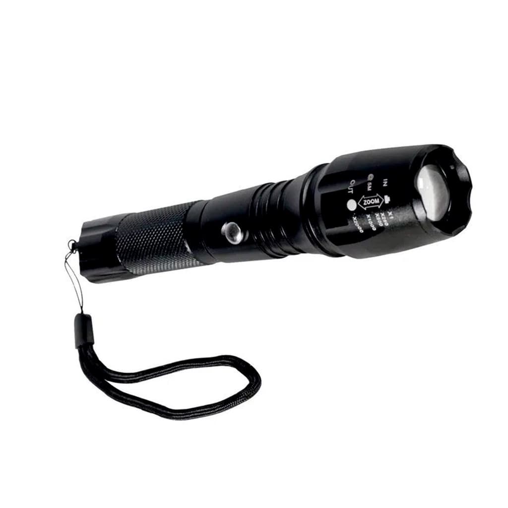 Lanterna Tática LED Recarregável DEX L-40 T6 2 Baterias 3800mAh Camping Pesca Trilha