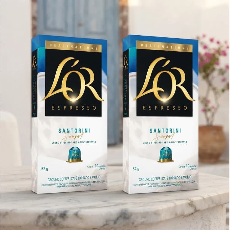 Kit 20 Cápsulas Café Espresso Lor SANTORINI Sunset Nespresso
