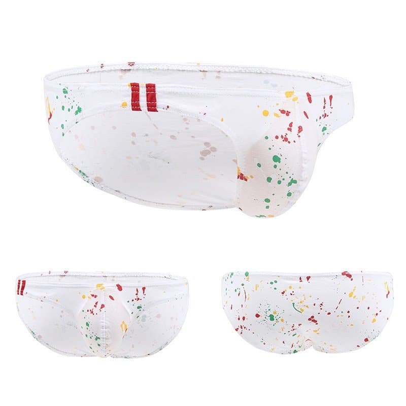 Cuecas Triangulares De Algodão Lycra Respirável Masculina Pintada Com Estampa Em U Convexa