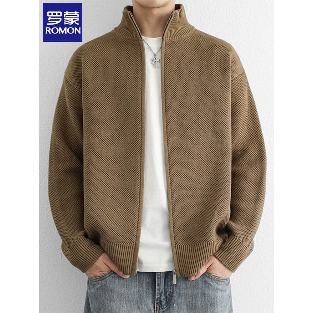 Lomon malha Cardigan jaqueta masculina primavera outono novo estilo americano Street Wear High-End Casual solto camisola