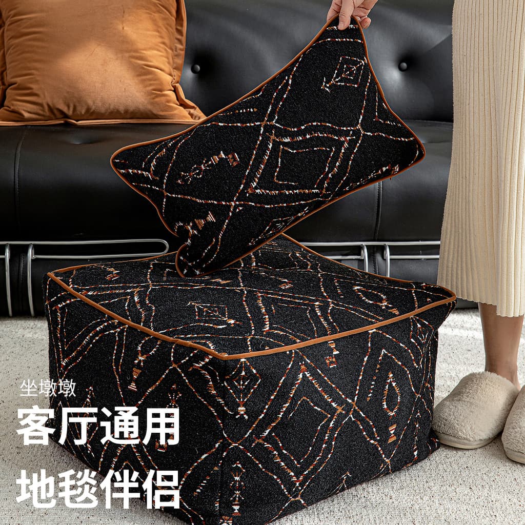 Estilo étnico Jacquard textura futon cais Medieval estilo solitário sala de estar almofada apoio para os pés tecido remo