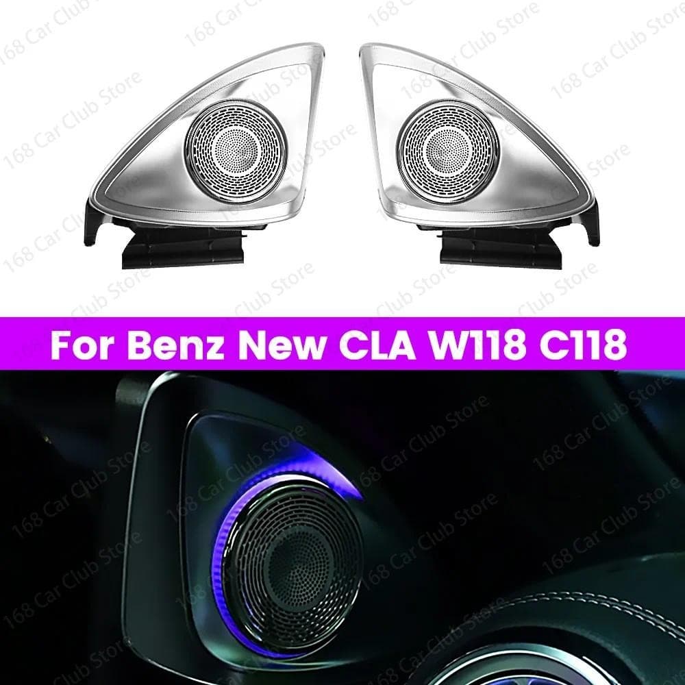 64 Cores 4D Rotativo LED Alto-Falante Luz Ambiente Para CLA W118 A-Class Carro 4D Chifre Lnterior Pilar Tweeter Lâmpada