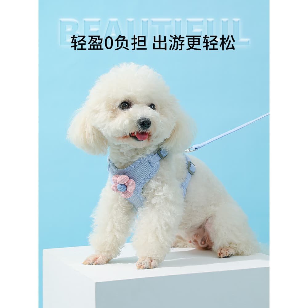 Kimpets filhote de cachorro trela colete estilo peito volta pequeno cão Teddy Bichon trela do cão trela do cão de estima